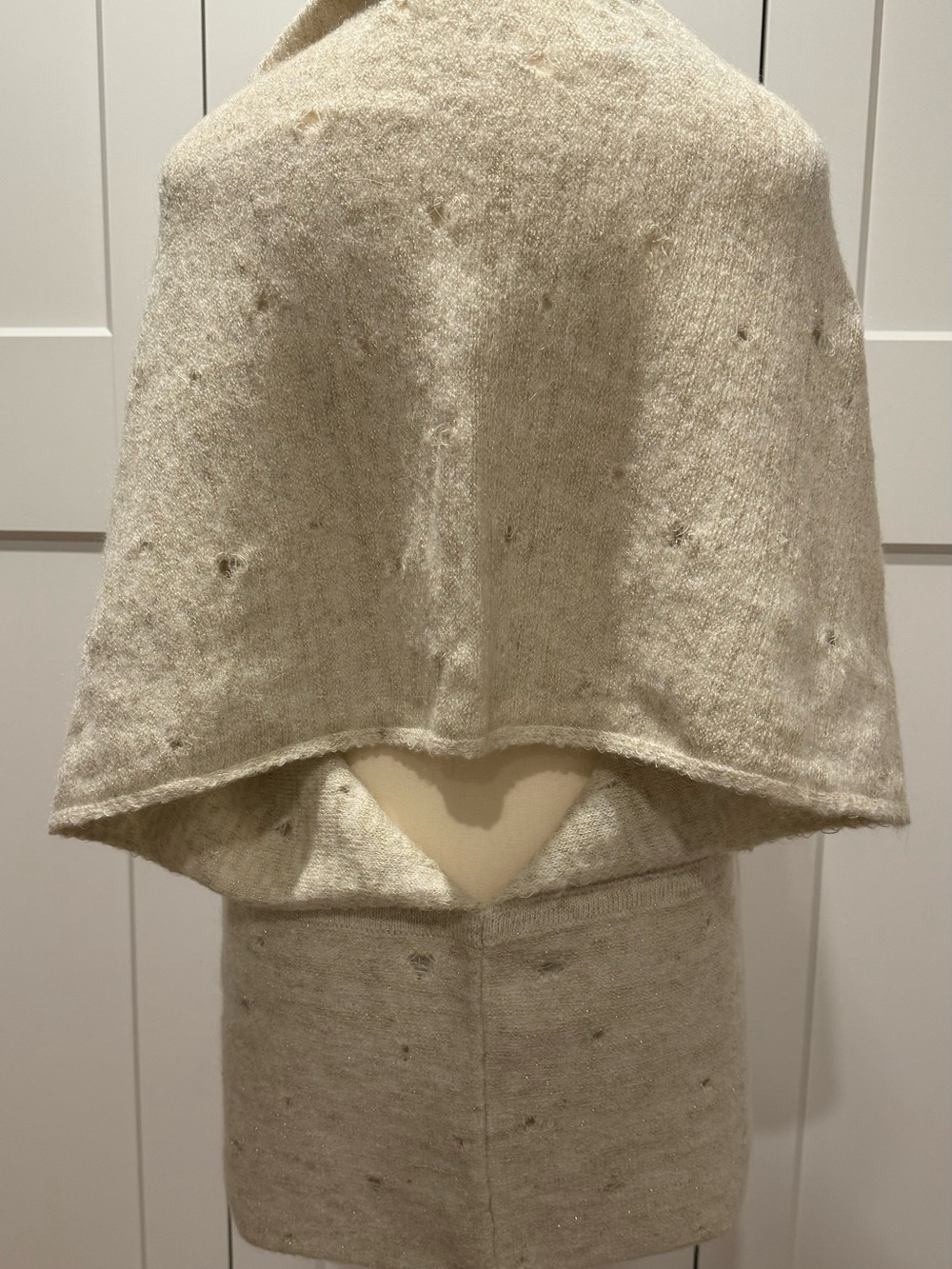 Sarah Pacini Cream Open-Front Short-Sleeve Cardigan with Pockets - Picture 2 of 4